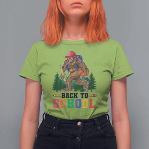 Funny Back To School Bigfoot T Shirt For Women Backpack Pencil Basketball TS11 Lime Print Your Wear