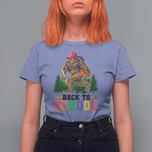 Funny Back To School Bigfoot T Shirt For Women Backpack Pencil Basketball TS11 Violet Print Your Wear