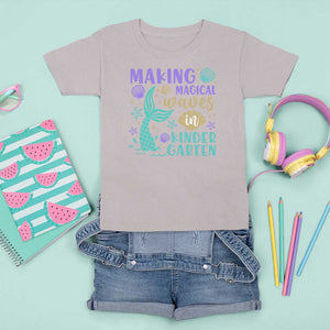 Making Magical Waves In Kindergarten T Shirt For Kid Mythical Mermaid Seashell Starfish TS11 Ice Gray Print Your Wear