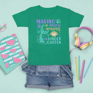 Making Magical Waves In Kindergarten T Shirt For Kid Mythical Mermaid Seashell Starfish TS11 Irish Green Print Your Wear