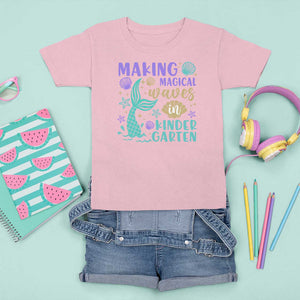 Making Magical Waves In Kindergarten T Shirt For Kid Mythical Mermaid Seashell Starfish TS11 Light Pink Print Your Wear