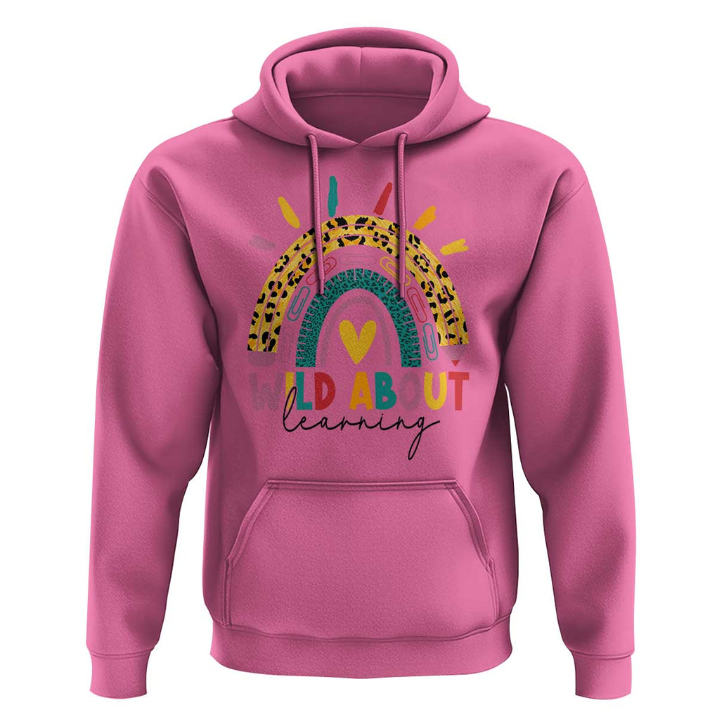 Back To School Hoodie Wild About Learning Leopard Rainbow TS11 Azalea Print Your Wear