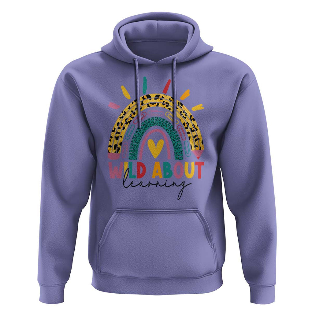 Back To School Hoodie Wild About Learning Leopard Rainbow TS11 Violet Print Your Wear