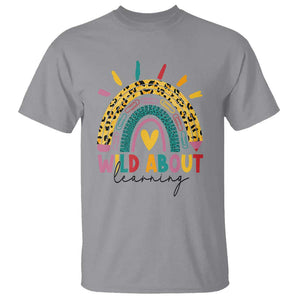 Back To School T Shirt Wild About Learning Leopard Rainbow TS11 Sport Gray Print Your Wear