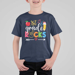 First Grade Rocks T Shirt For Kid Back To School Pencil TS11 Navy Print Your Wear
