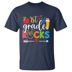First Grade Rocks T Shirt Back To School Pencil TS11 Navy Print Your Wear