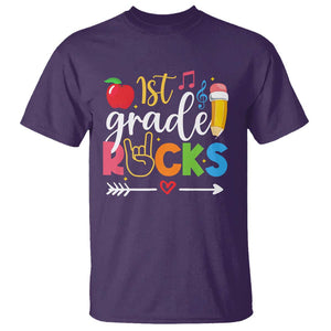 First Grade Rocks T Shirt Back To School Pencil TS11 Purple Print Your Wear