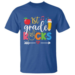 First Grade Rocks T Shirt Back To School Pencil TS11 Royal Blue Print Your Wear