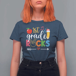 First Grade Rocks T Shirt For Women Back To School Pencil TS11 Navy Print Your Wear