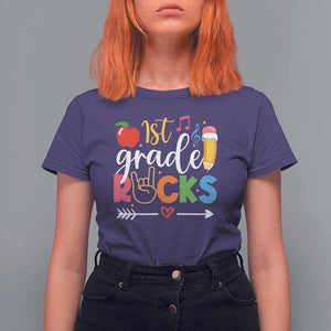 First Grade Rocks T Shirt For Women Back To School Pencil TS11 Purple Print Your Wear