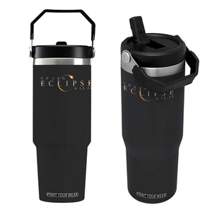 Spain Solar Eclipse 2026 Flip Straw Tumbler August 12 2026 Total Eclipse