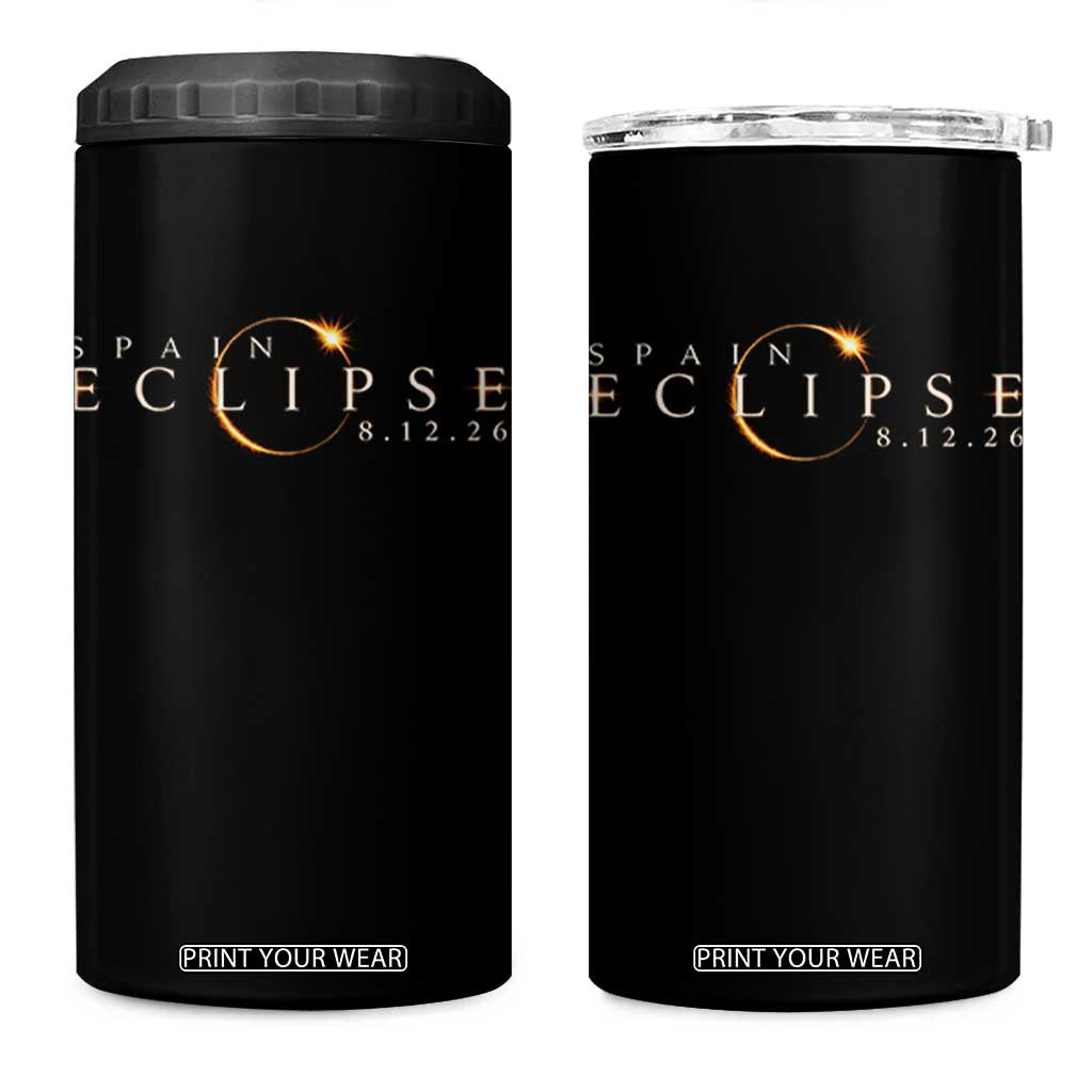 Spain Solar Eclipse 2026 4 in 1 Can Cooler Tumbler August 12 2026 Total Eclipse