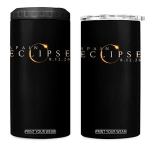 Spain Solar Eclipse 2026 4 in 1 Can Cooler Tumbler August 12 2026 Total Eclipse