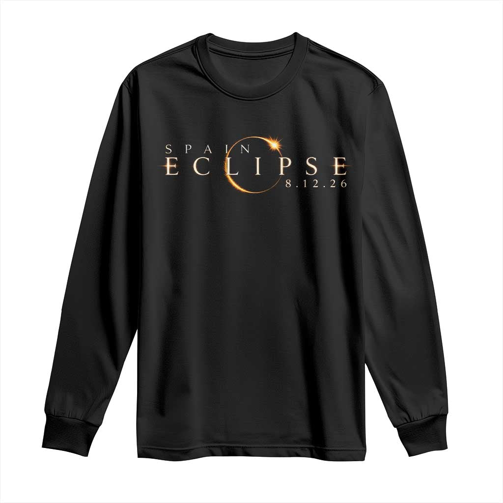 Spain Solar Eclipse 2026 Long Sleeve Shirt August 12 2026 Total Eclipse