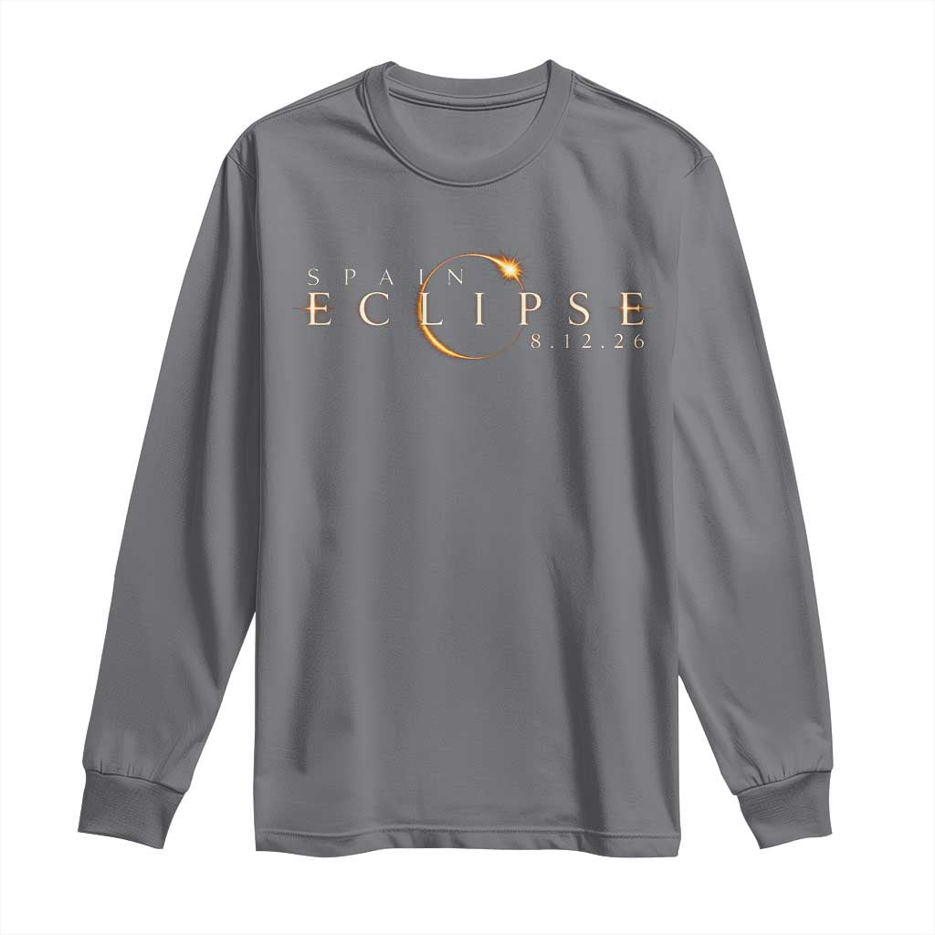 Spain Solar Eclipse 2026 Long Sleeve Shirt August 12 2026 Total Eclipse