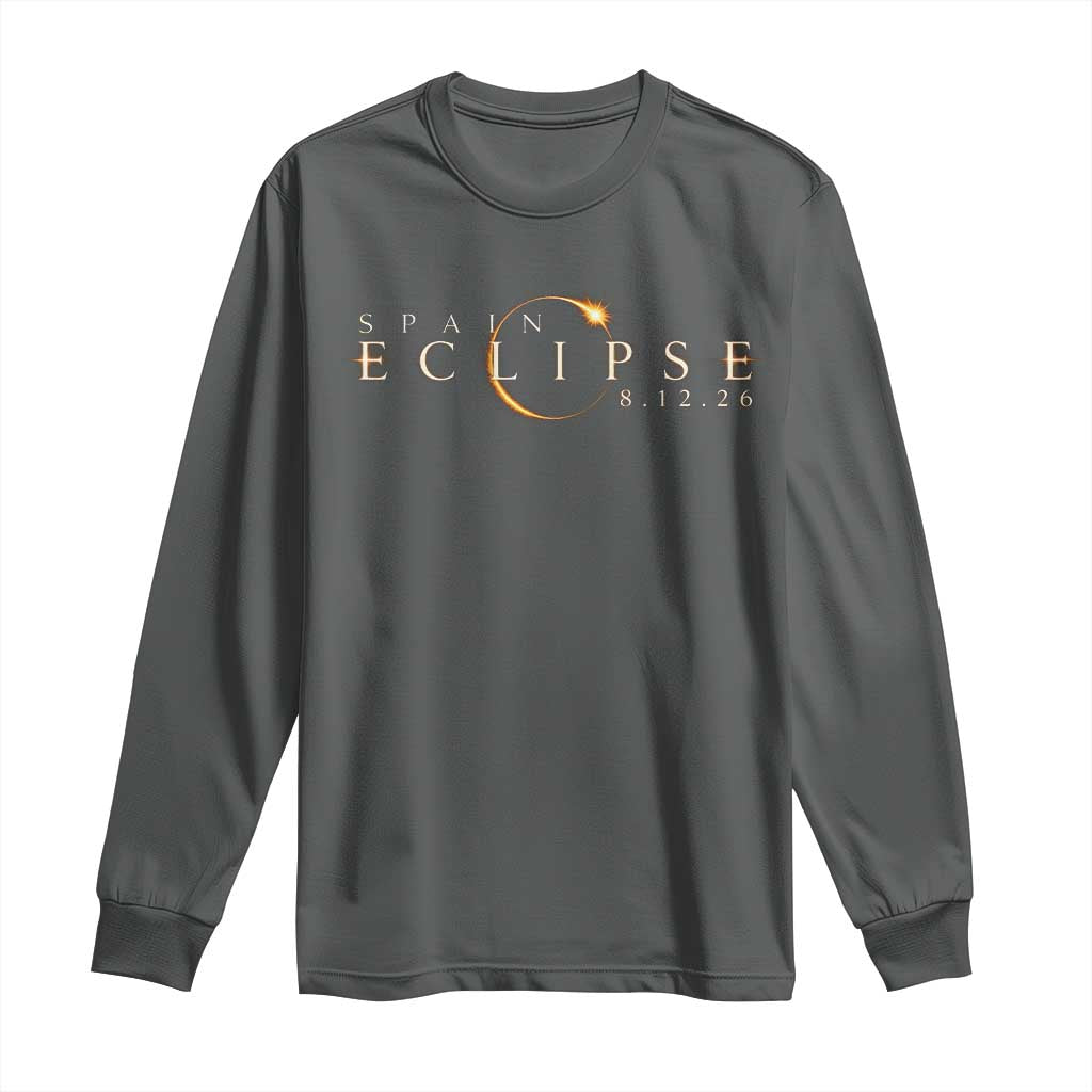 Spain Solar Eclipse 2026 Long Sleeve Shirt August 12 2026 Total Eclipse