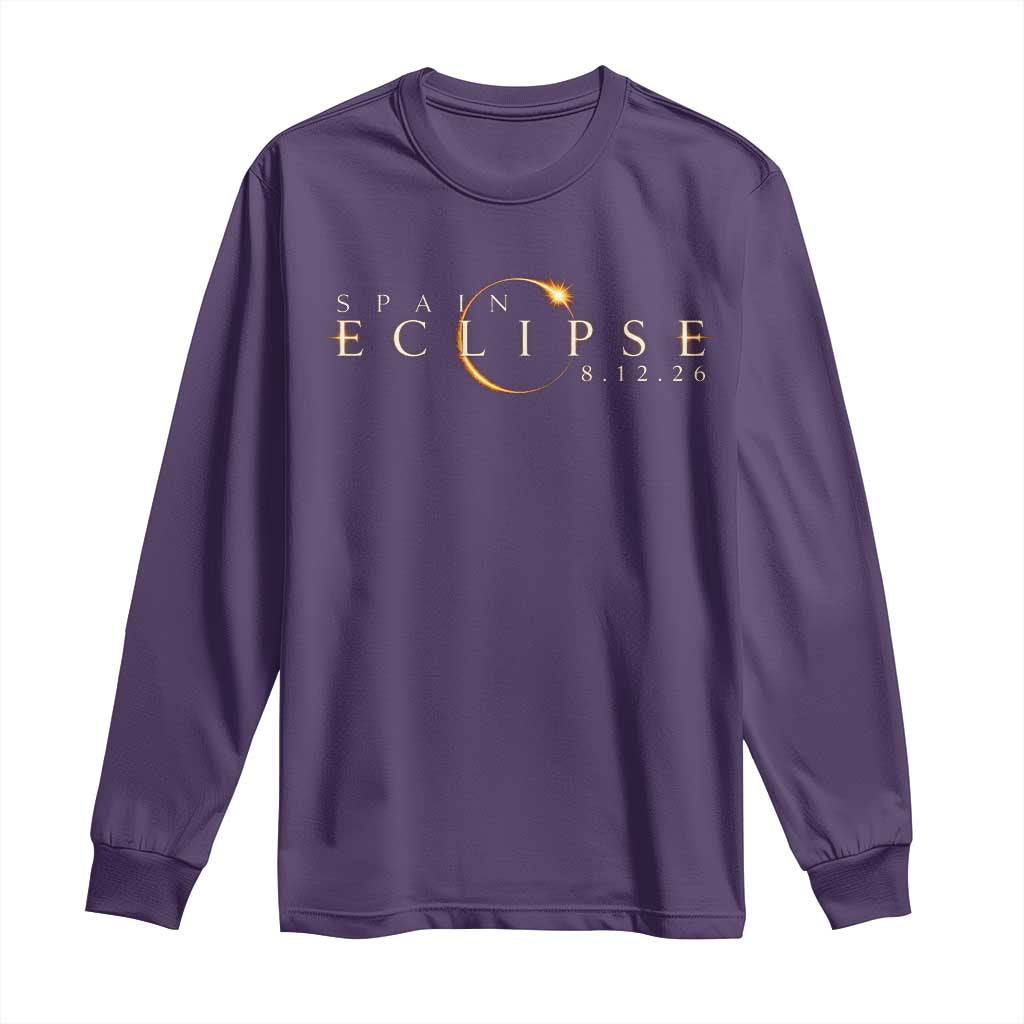 Spain Solar Eclipse 2026 Long Sleeve Shirt August 12 2026 Total Eclipse