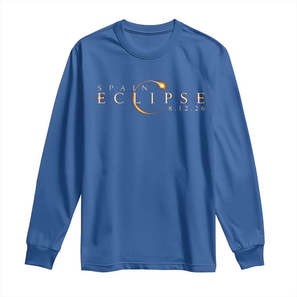 Spain Solar Eclipse 2026 Long Sleeve Shirt August 12 2026 Total Eclipse