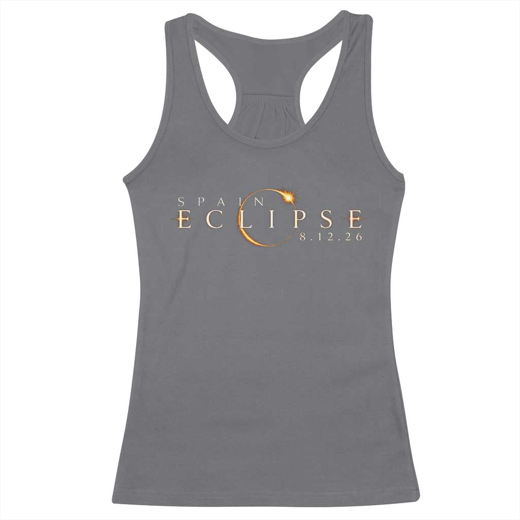 Spain Solar Eclipse 2026 Racerback Tank Top August 12 2026 Total Eclipse