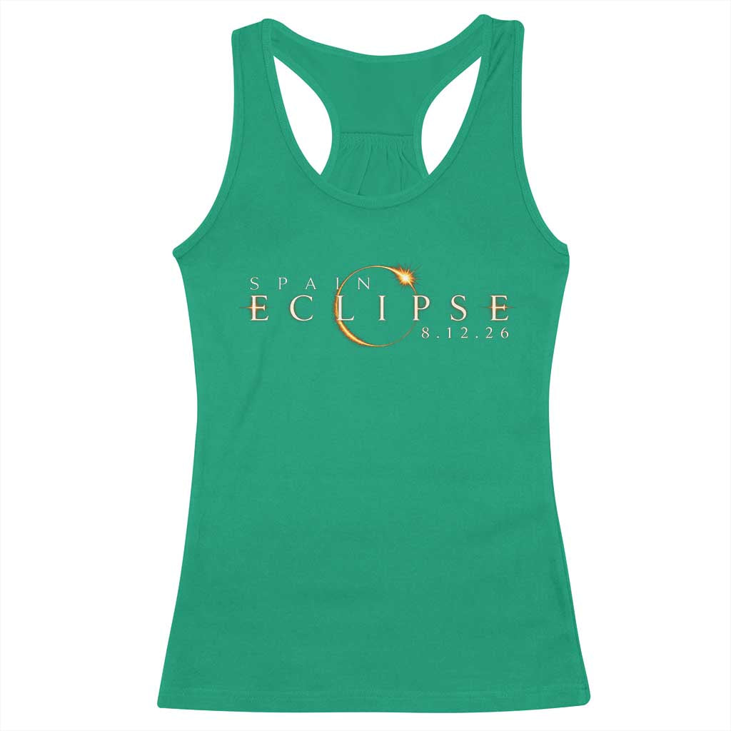 Spain Solar Eclipse 2026 Racerback Tank Top August 12 2026 Total Eclipse