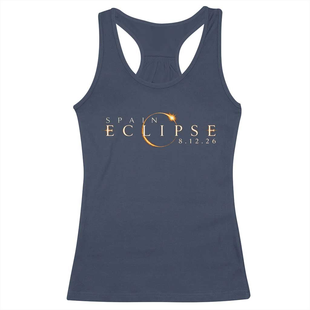 Spain Solar Eclipse 2026 Racerback Tank Top August 12 2026 Total Eclipse