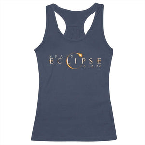 Spain Solar Eclipse 2026 Racerback Tank Top August 12 2026 Total Eclipse