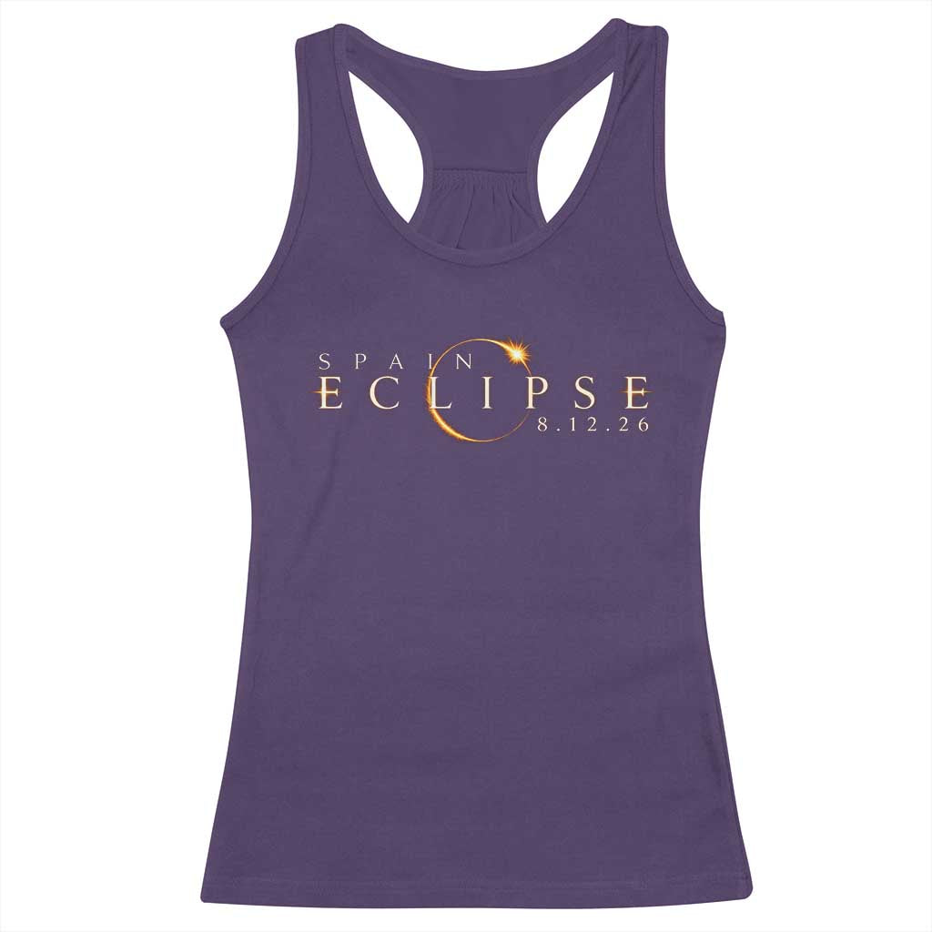 Spain Solar Eclipse 2026 Racerback Tank Top August 12 2026 Total Eclipse