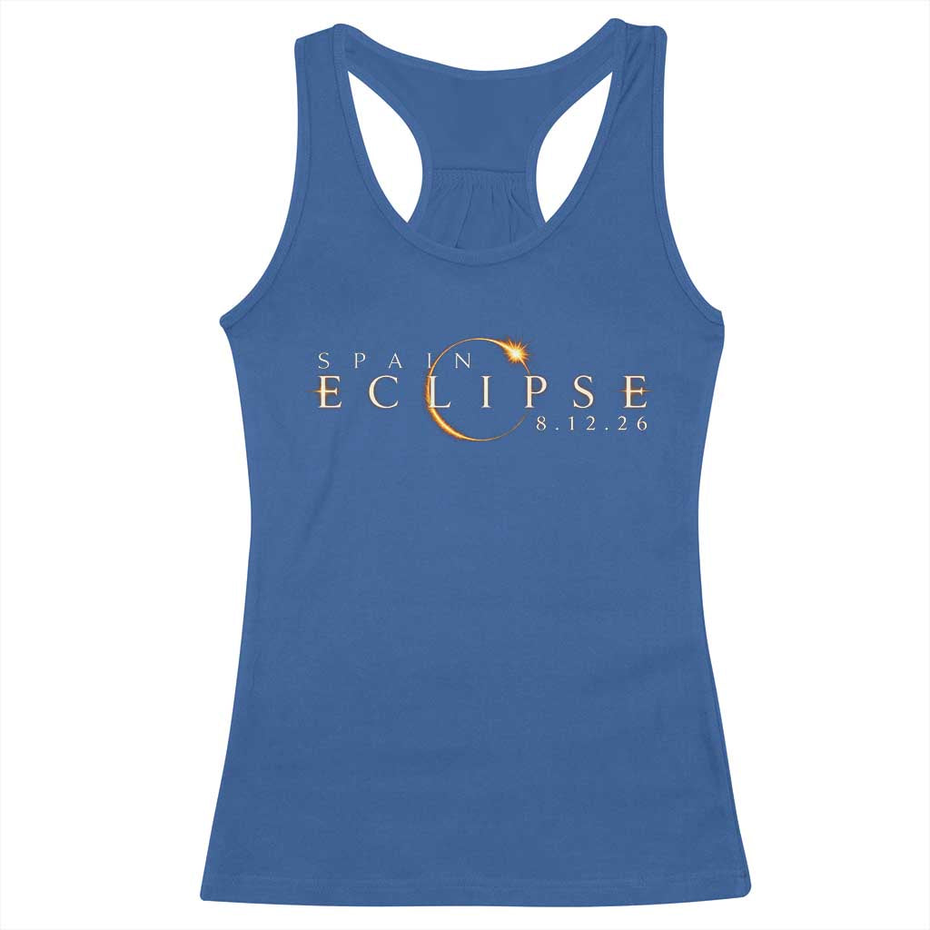 Spain Solar Eclipse 2026 Racerback Tank Top August 12 2026 Total Eclipse