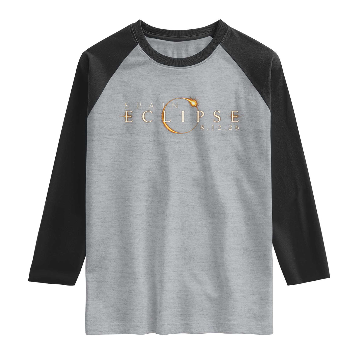 Spain Solar Eclipse 2026 Raglan Shirt August 12 2026 Total Eclipse
