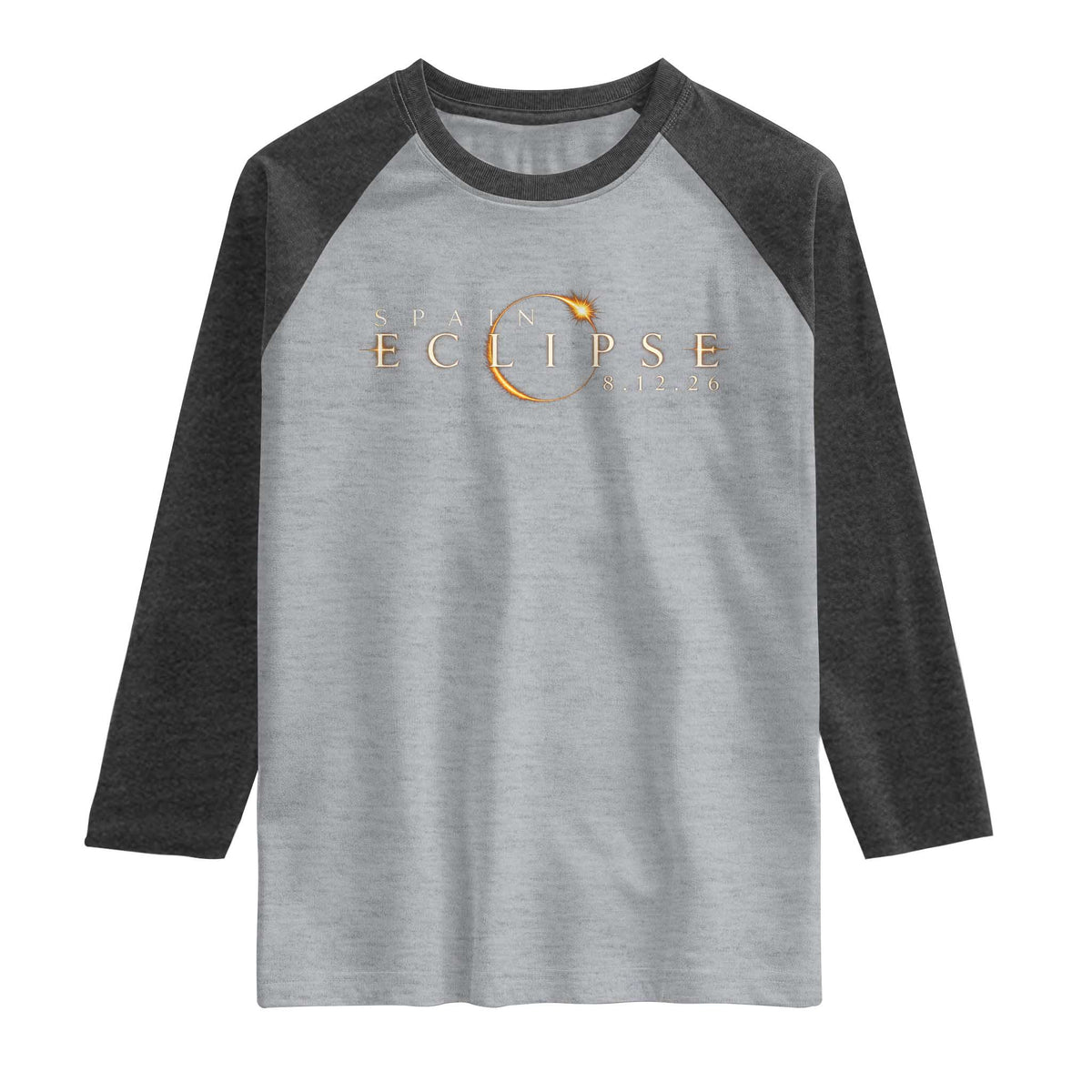 Spain Solar Eclipse 2026 Raglan Shirt August 12 2026 Total Eclipse