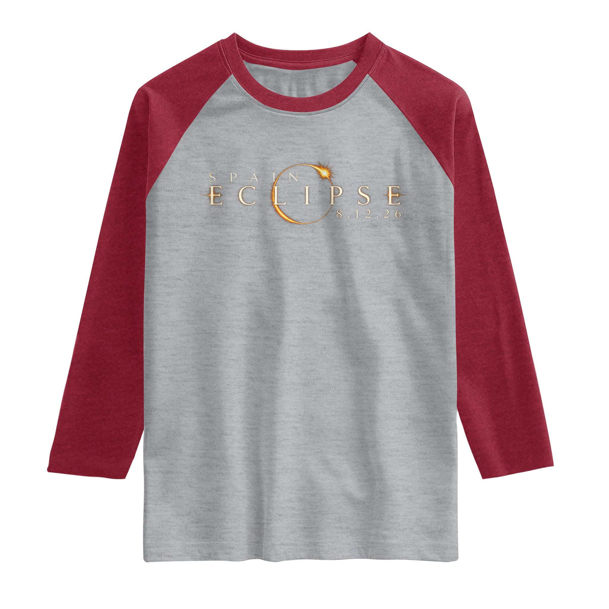 Spain Solar Eclipse 2026 Raglan Shirt August 12 2026 Total Eclipse