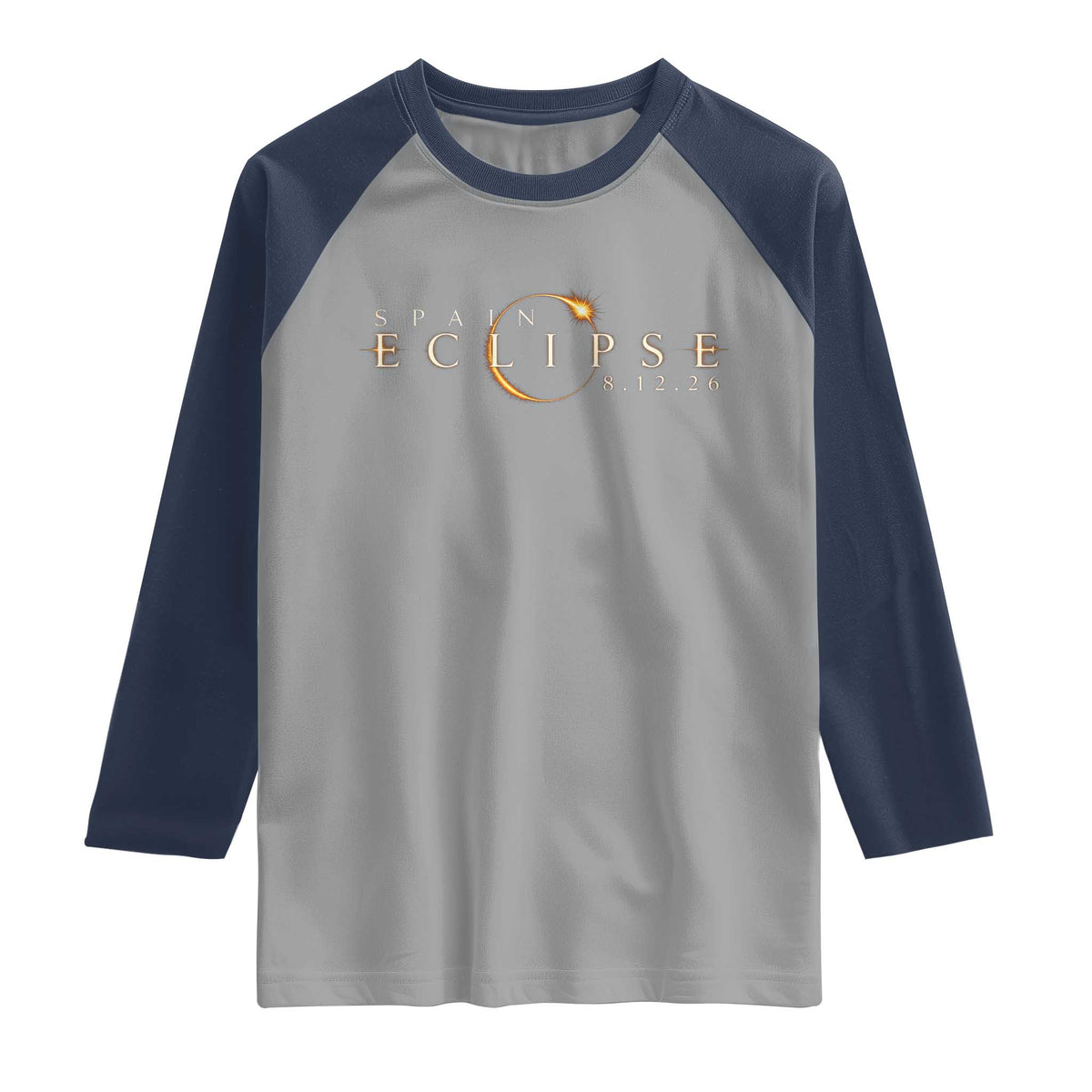 Spain Solar Eclipse 2026 Raglan Shirt August 12 2026 Total Eclipse