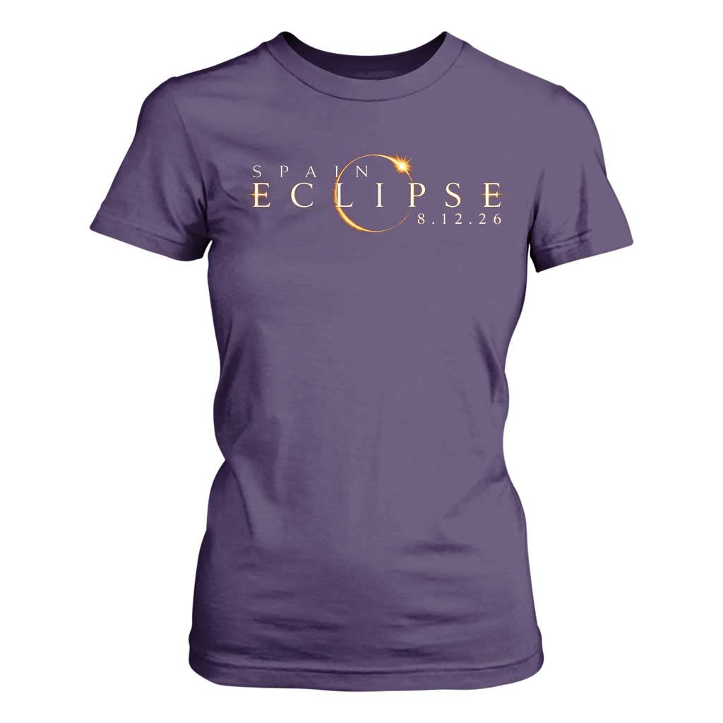 Spain Solar Eclipse 2026 T Shirt For Women August 12 2026 Total Eclipse