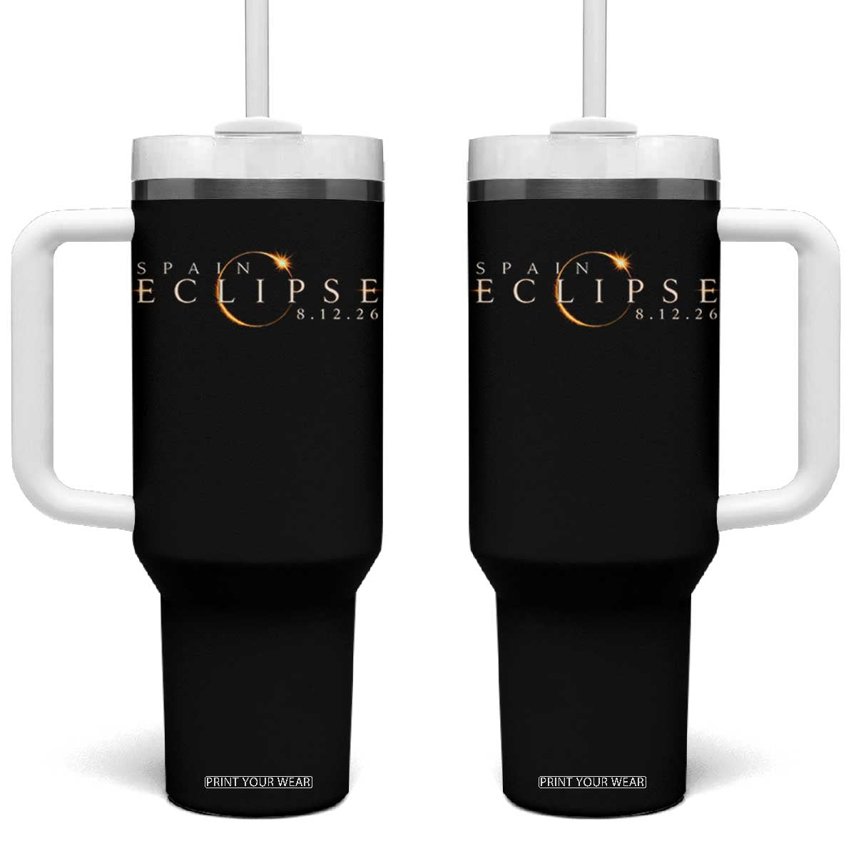 Spain Solar Eclipse 2026 Tumbler With Handle August 12 2026 Total Eclipse