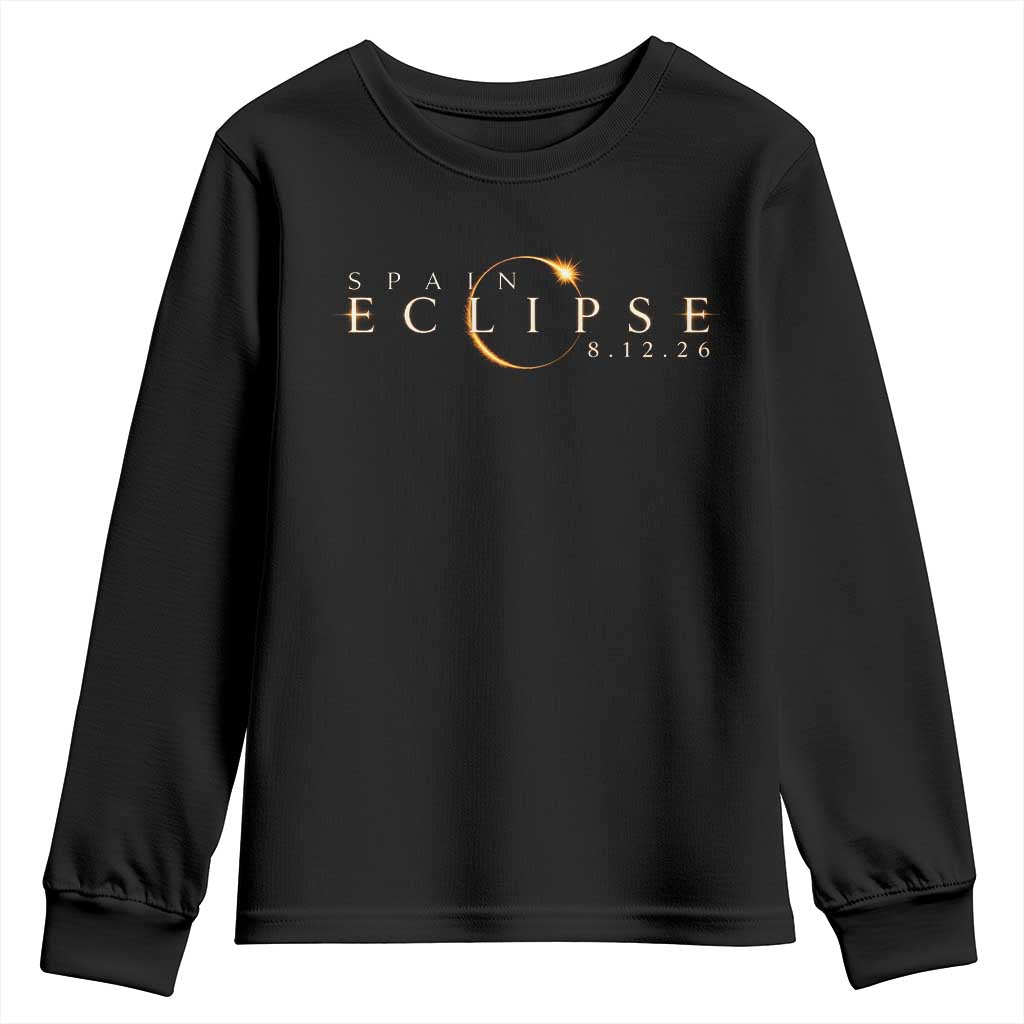 Spain Solar Eclipse 2026 Youth Sweatshirt August 12 2026 Total Eclipse