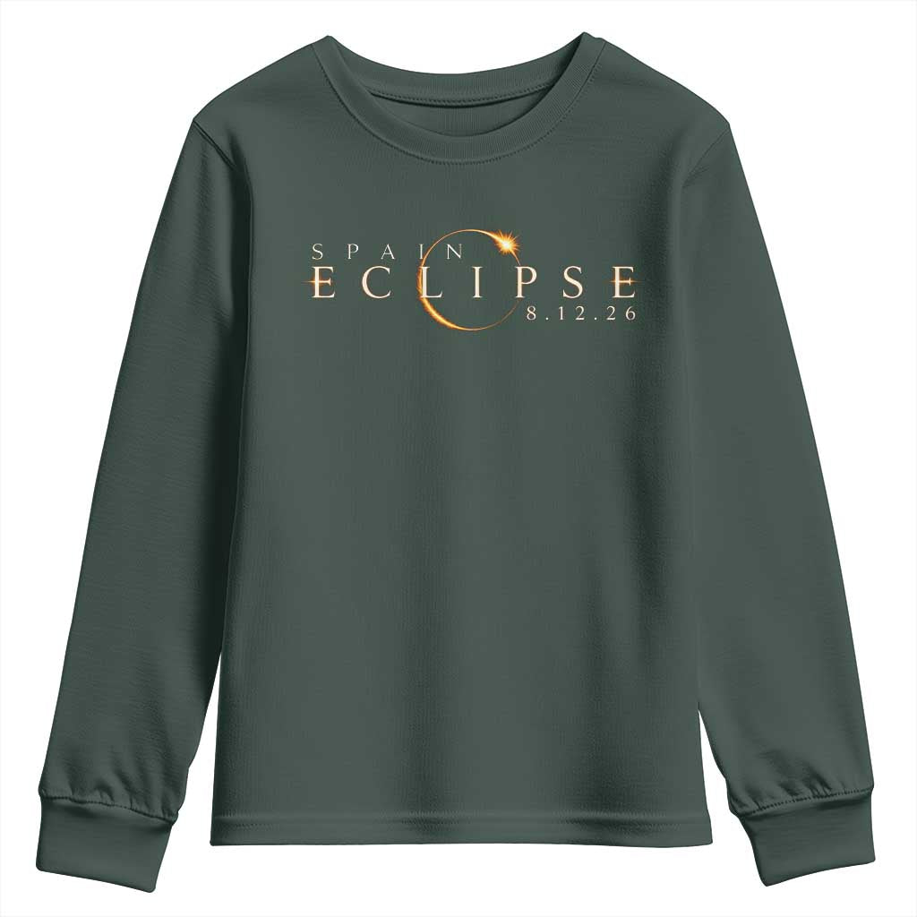 Spain Solar Eclipse 2026 Youth Sweatshirt August 12 2026 Total Eclipse