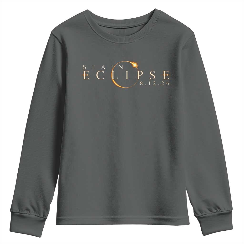 Spain Solar Eclipse 2026 Youth Sweatshirt August 12 2026 Total Eclipse