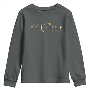Spain Solar Eclipse 2026 Youth Sweatshirt August 12 2026 Total Eclipse