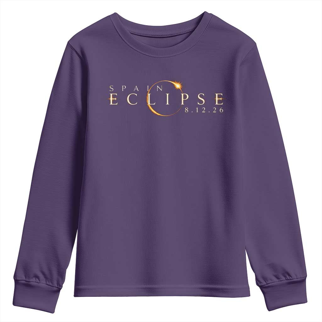 Spain Solar Eclipse 2026 Youth Sweatshirt August 12 2026 Total Eclipse