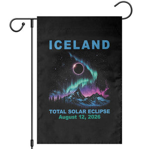Iceland Total Solar Eclipse 2026 Garden Flag August 12 Eclipse Totality Chaser Aurora Northern Lights