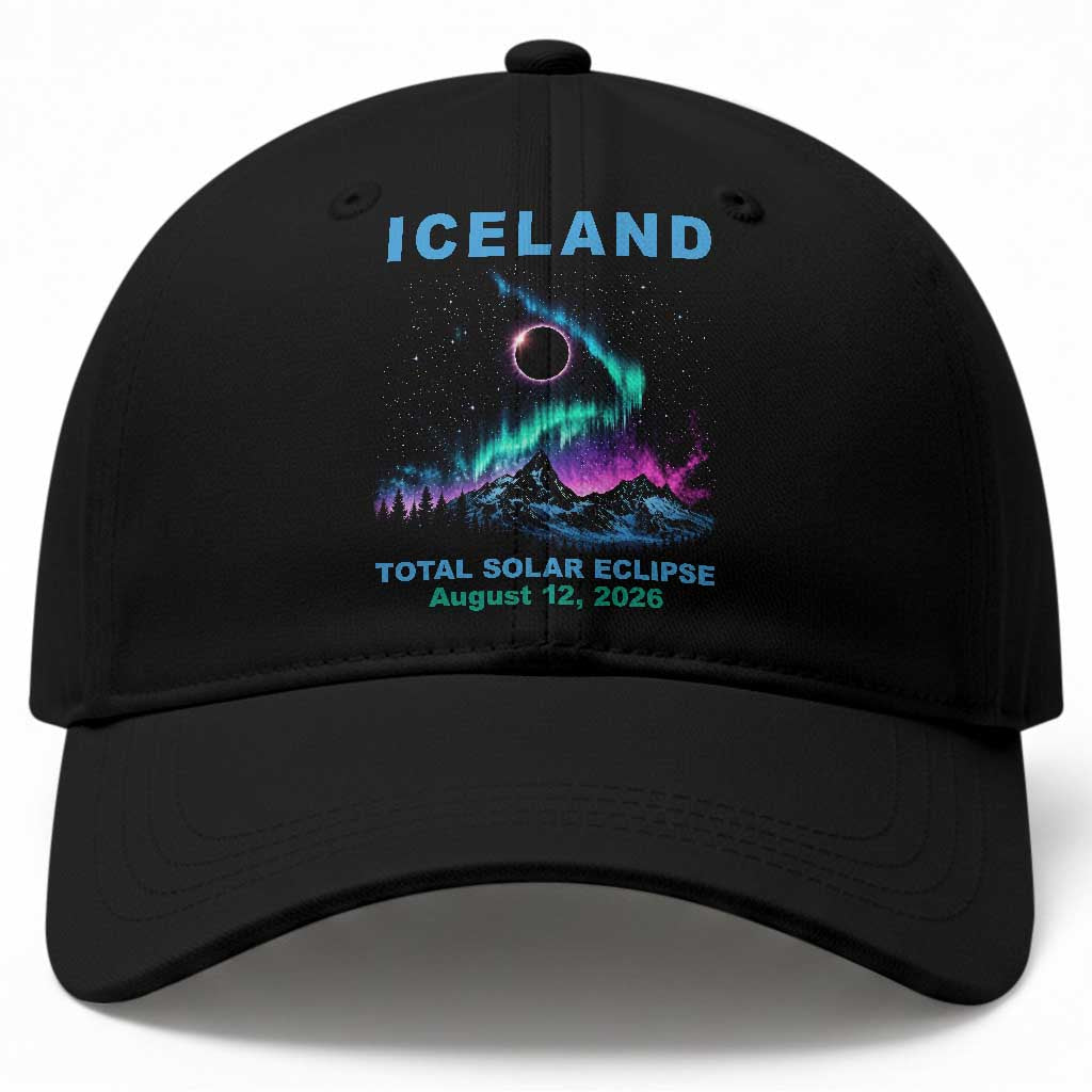 Iceland Total Solar Eclipse 2026 Baseball Cap August 12 Eclipse Totality Chaser Aurora Northern Lights TS11 Print Your Wear