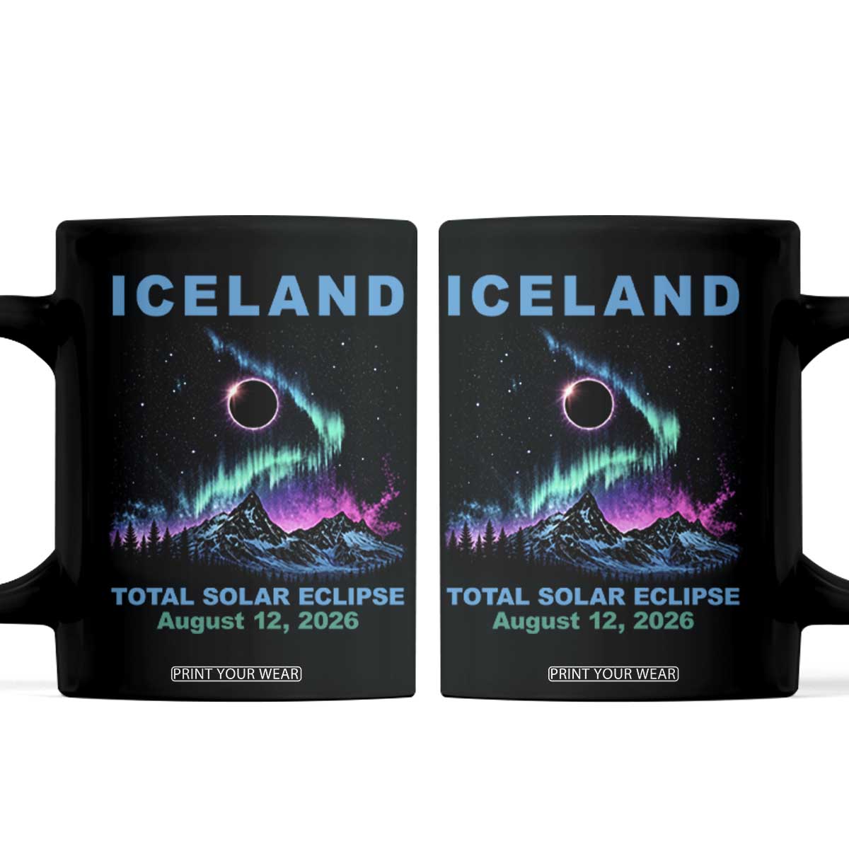 Iceland Total Solar Eclipse 2026 Coffee Mug August 12 Eclipse Totality Chaser Aurora Northern Lights