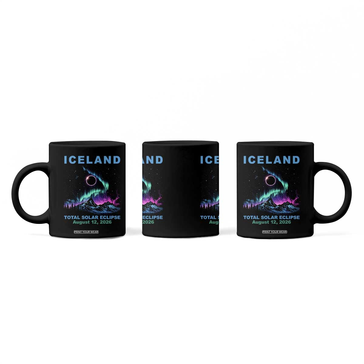 Iceland Total Solar Eclipse 2026 Coffee Mug August 12 Eclipse Totality Chaser Aurora Northern Lights