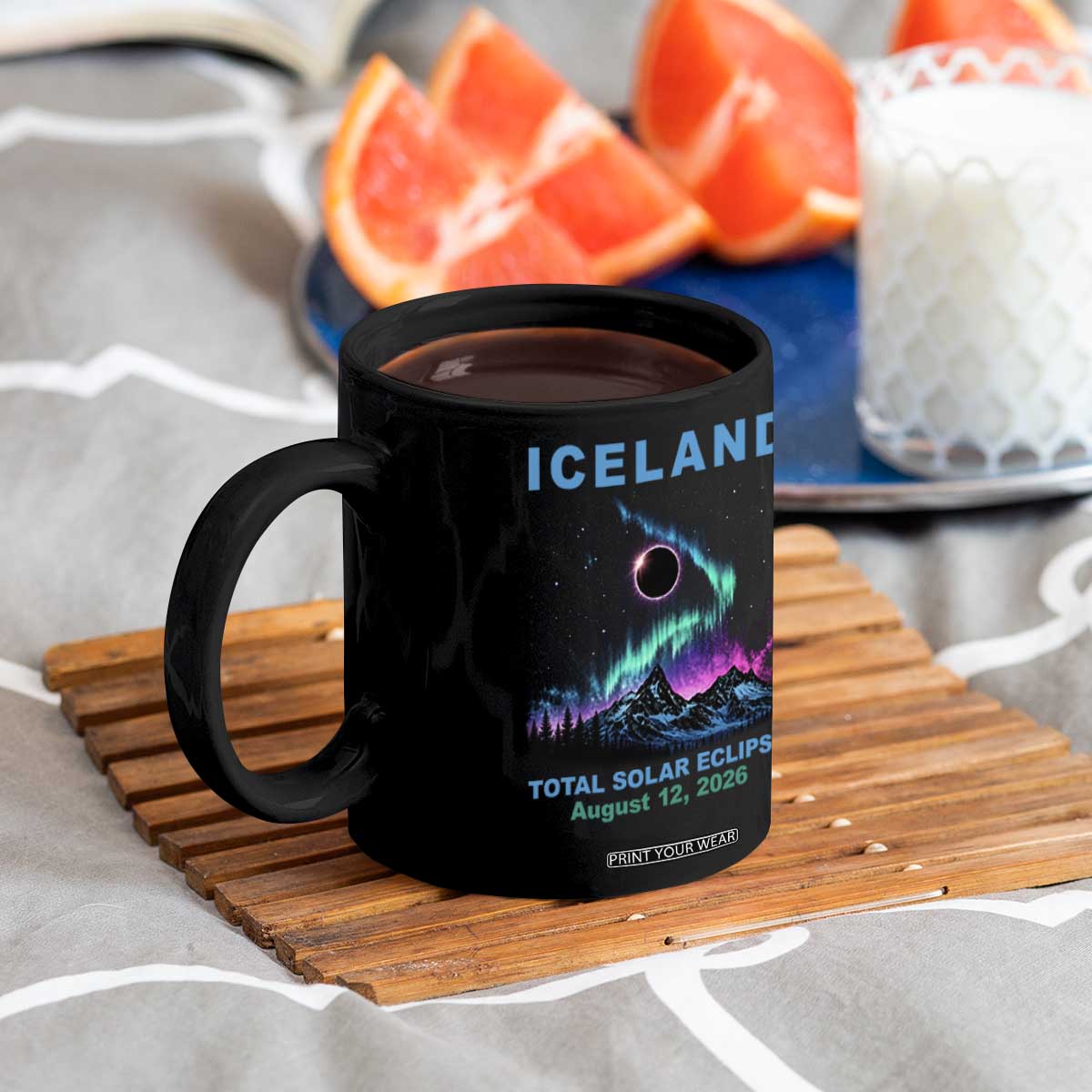 Iceland Total Solar Eclipse 2026 Coffee Mug August 12 Eclipse Totality Chaser Aurora Northern Lights
