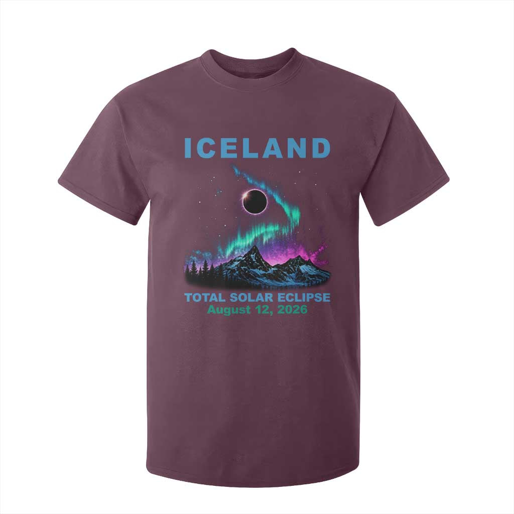 Iceland Total Solar Eclipse 2026 T Shirt For Kid August 12 Eclipse Totality Chaser Aurora Northern Lights