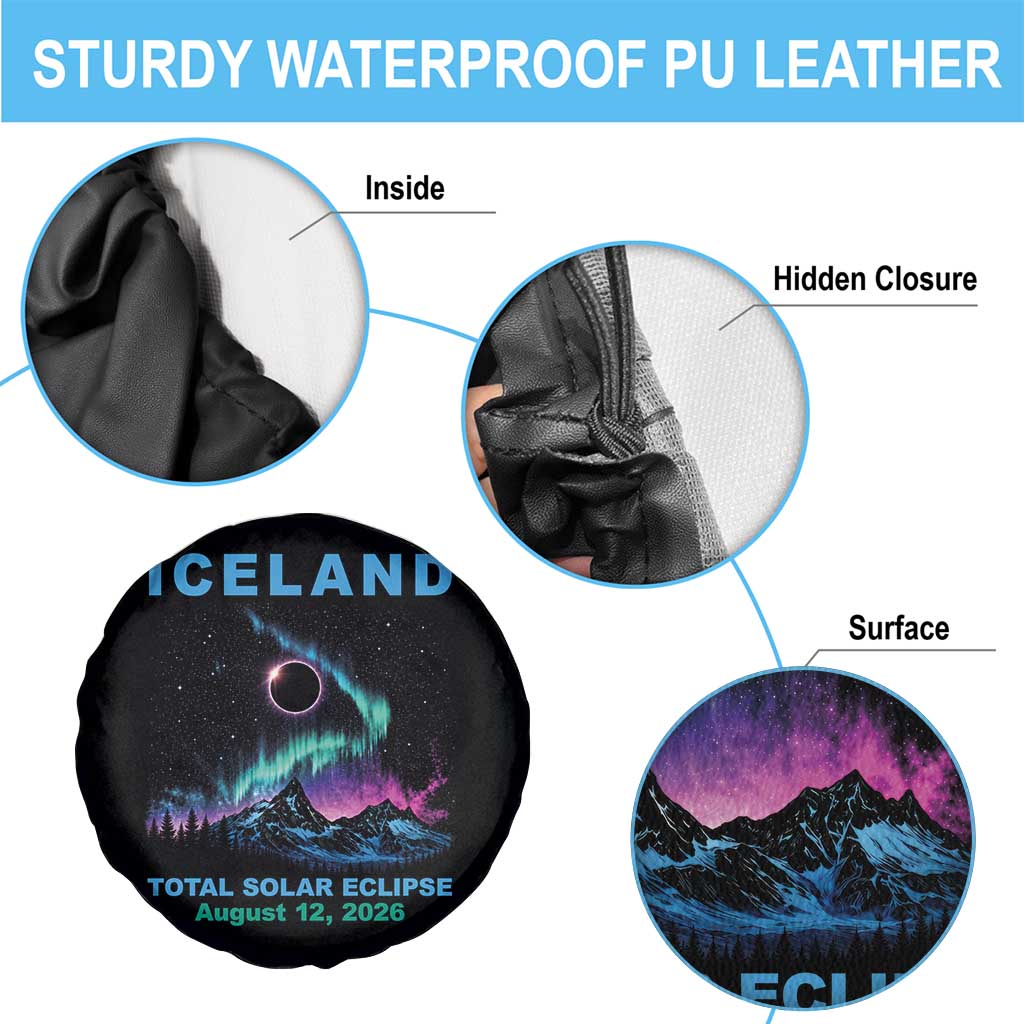 Iceland Total Solar Eclipse 2026 Spare Tire Cover August 12 Eclipse Totality Chaser Aurora Northern Lights