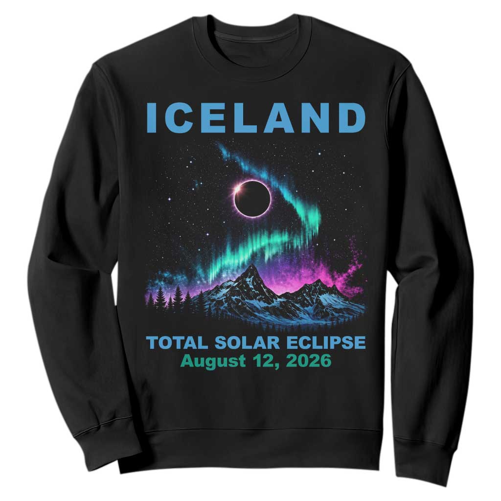 Iceland Total Solar Eclipse 2026 Sweatshirt August 12 Eclipse Totality Chaser Aurora Northern Lights