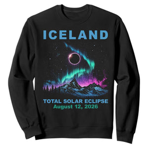 Iceland Total Solar Eclipse 2026 Sweatshirt August 12 Eclipse Totality Chaser Aurora Northern Lights