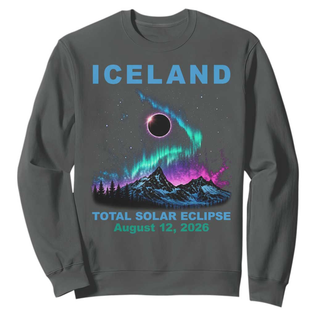 Iceland Total Solar Eclipse 2026 Sweatshirt August 12 Eclipse Totality Chaser Aurora Northern Lights