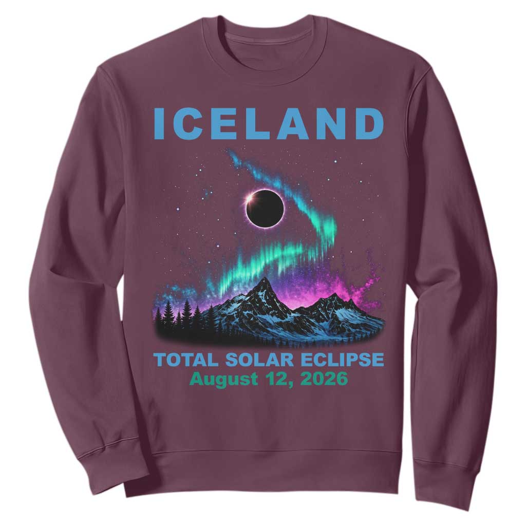 Iceland Total Solar Eclipse 2026 Sweatshirt August 12 Eclipse Totality Chaser Aurora Northern Lights